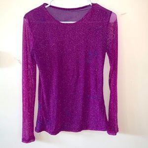Sparkly purple mesh top